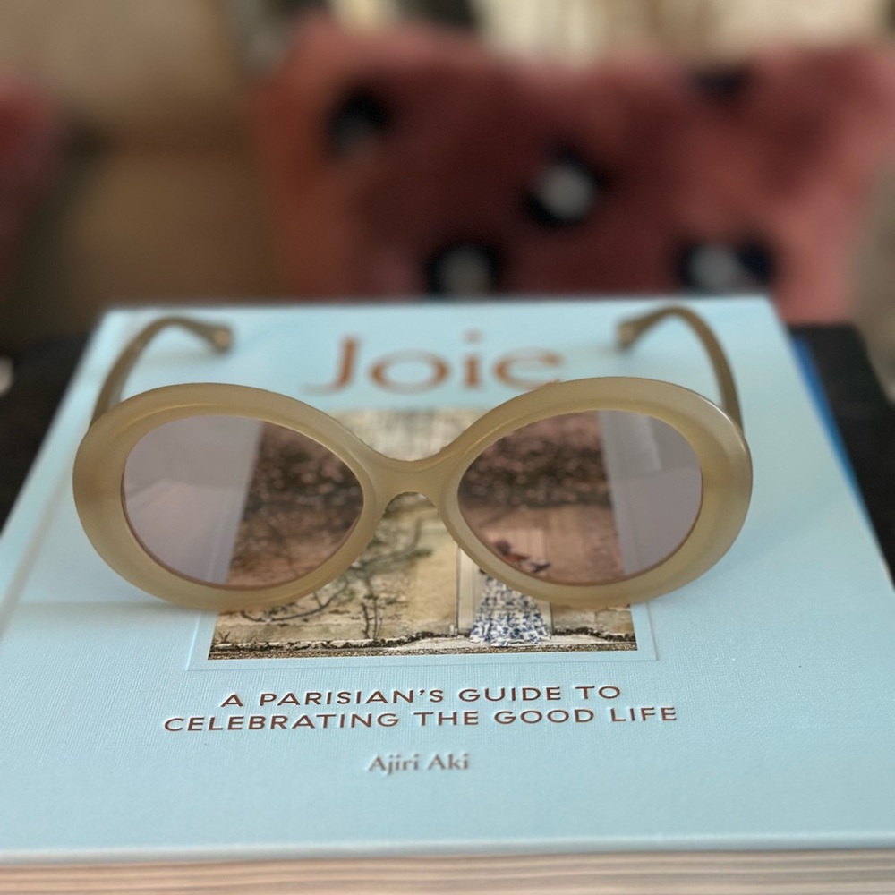Chloe Beige Oval Sunglasses